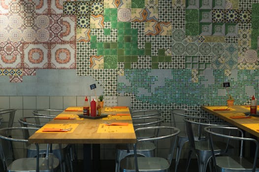 trendy restaurant interior with local decor