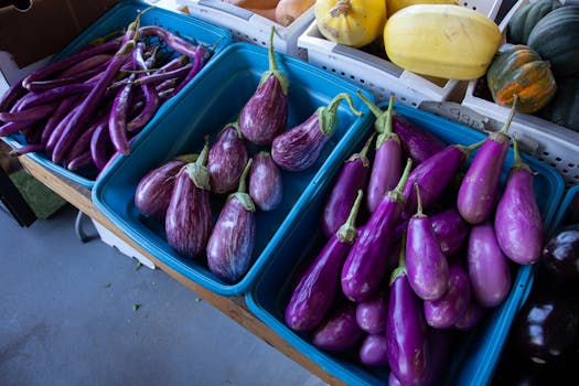 fresh local produce on a table