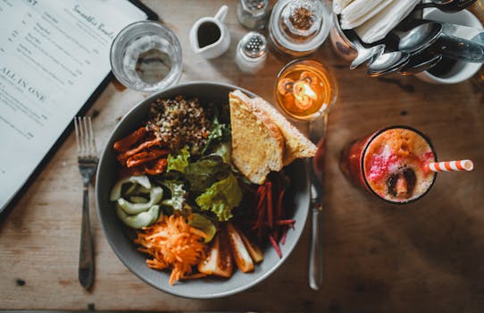 colorful restaurant menu layout