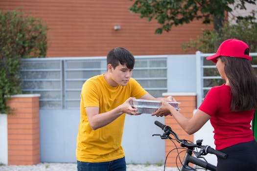 customers enjoying their meals after online ordering