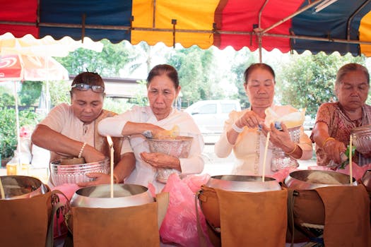 local community event with food stalls