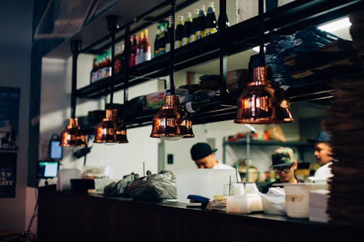 kitchen equipment in a restaurant