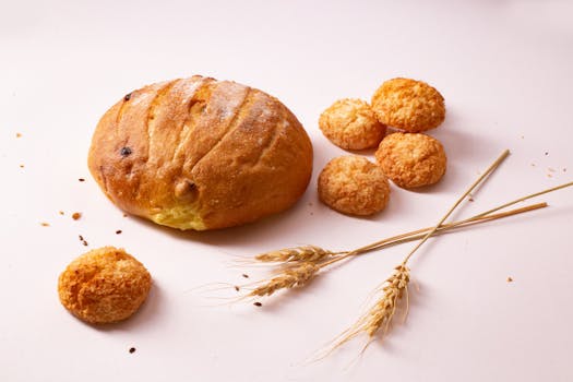 freshly baked bread in a bakery