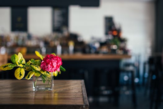 restaurant interior with organic decor