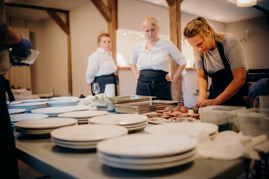 chefs collaborating in the kitchen